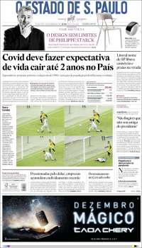 Portada de O Estado de São Paulo (Brasil)