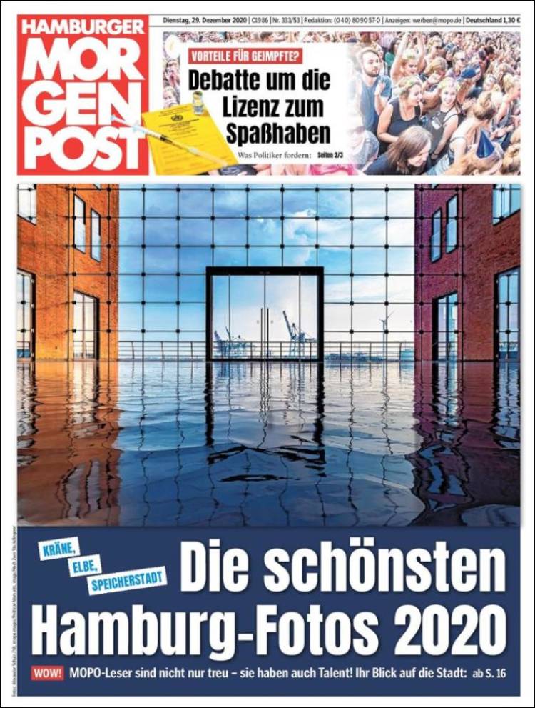 Portada de Hamburger Morgenpost (Alemania)