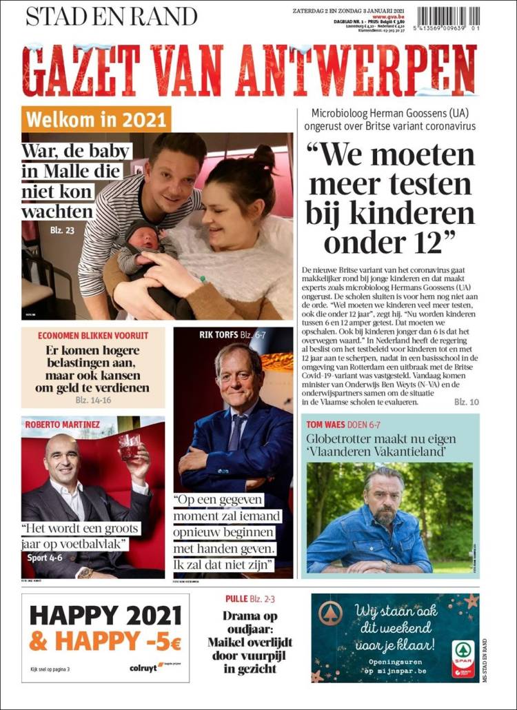 Portada de Gazet van Antwerpen (Belgium)