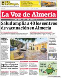 Portada de La Voz de Almería (España)