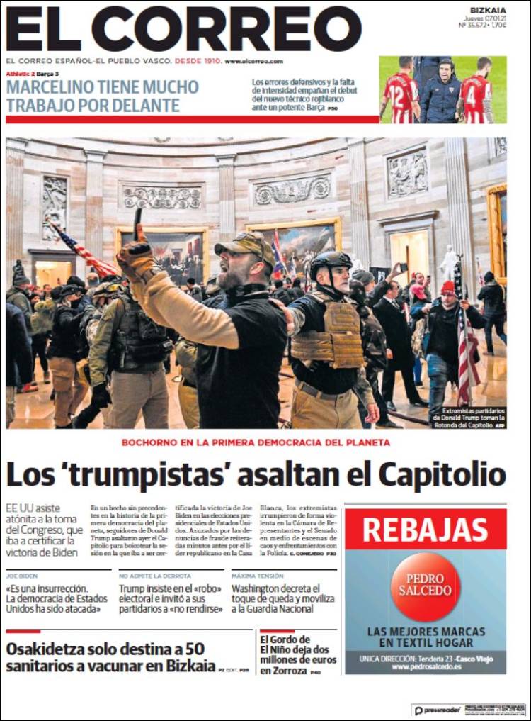 Portada de El Correo (Espagne)