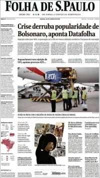 Portada de Folha de São Paulo (Brésil)