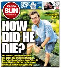 Portada de The Toronto Sun (Canadá)