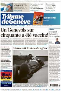 Portada de La Tribune de Genève (Suisse)