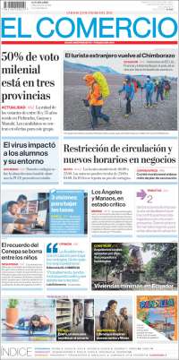 Portada de El Comercio (Ecuador)