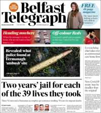 Portada de Belfast Telegraph (Reino Unido)