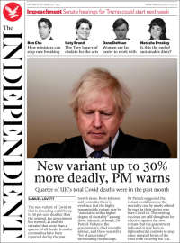 Portada de The Independent (Reino Unido)