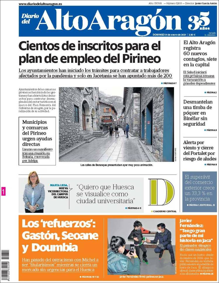 Portada de Diario del AltoAragón (Espagne)