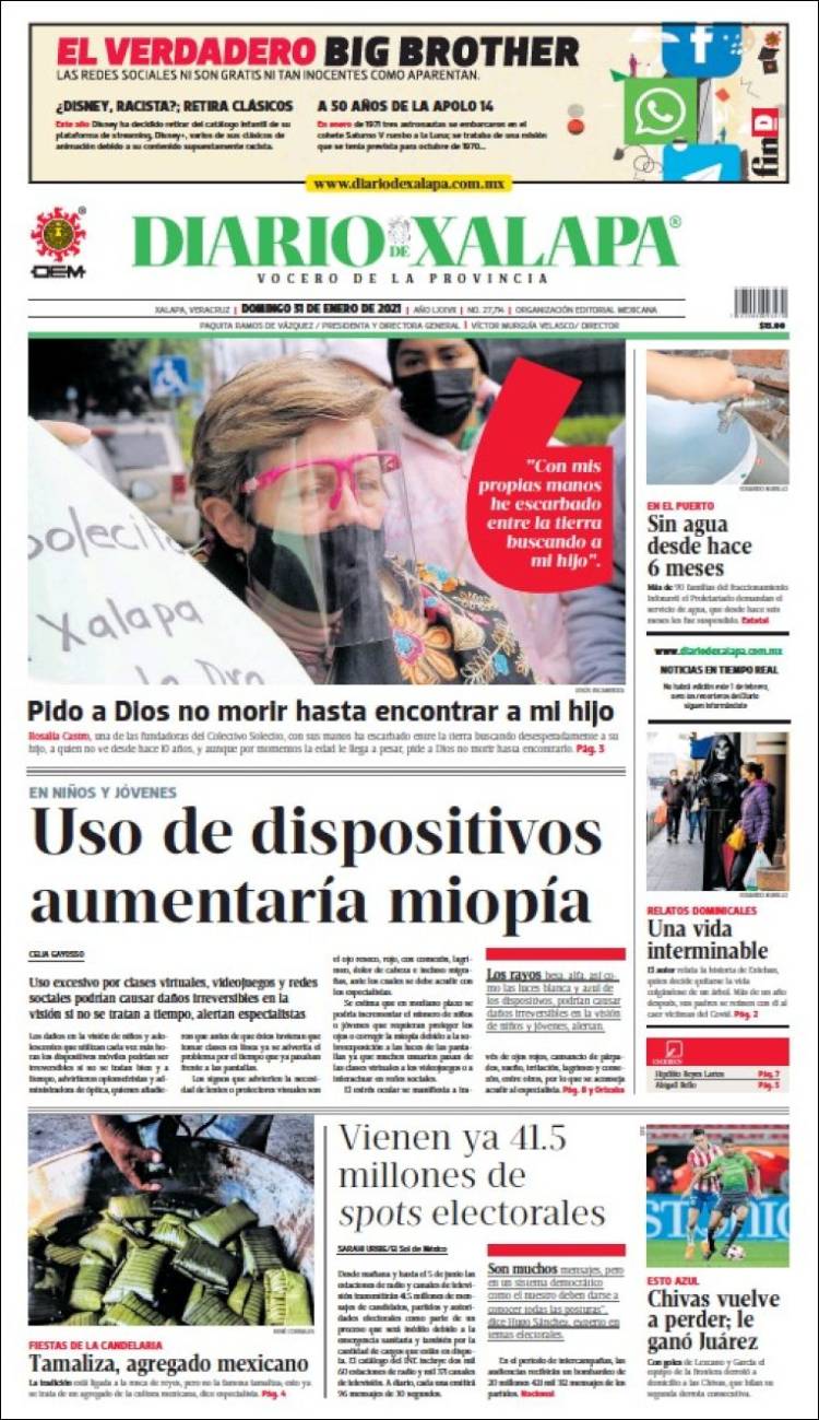 Portada de Diario de Xalapa (México)