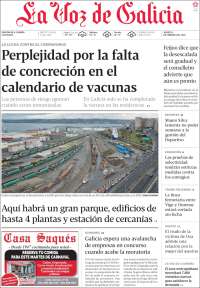 Portada de La Voz de Galicia (España)