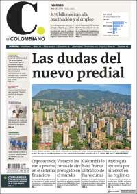 Portada de El Colombiano (Colombia)