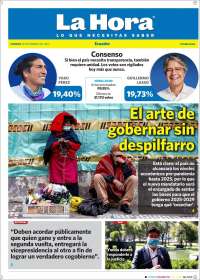 Portada de La Hora - Ecuador (Ecuador)