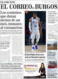 Portada de El Correo de Burgos (España)