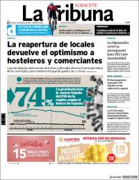 Portada de La Tribuna de Albacete (España)