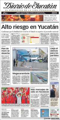 Portada de Diario de Yucatán (Mexique)