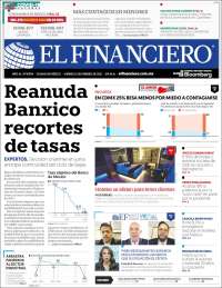 Portada de El Financiero (Mexique)