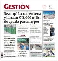 Portada de Diario Gestión (Pérou)