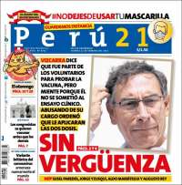 Portada de Perú 21 (Pérou)