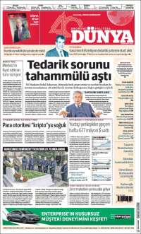 Portada de Dünya (Turquie)