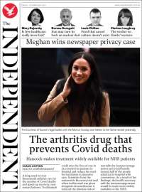 Portada de The Independent (Royaume-Uni)