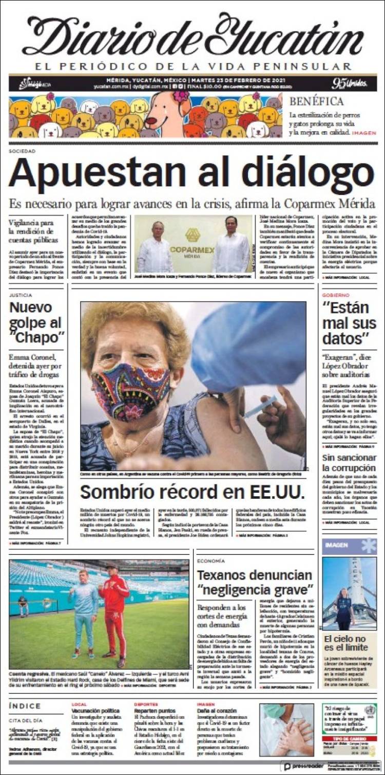 Portada de Diario de Yucatán (Mexico)