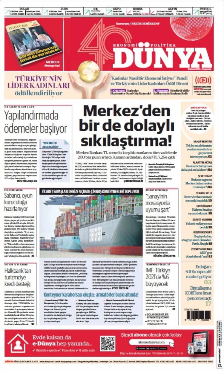 Portada de Dünya (Turkey)