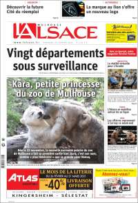 Portada de Journal L'Alsace (Francia)