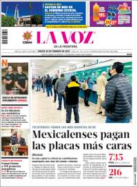 Portada de La Voz de la Frontera (México)