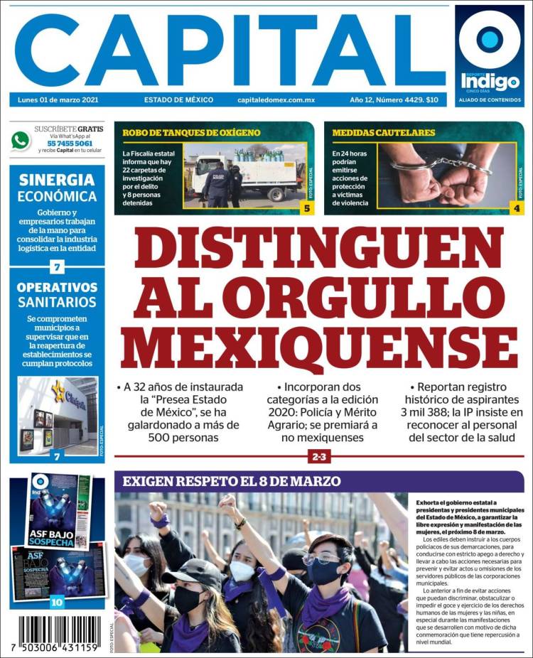 Portada de Capital México (México)
