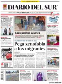 Portada de El Diario del Sur (México)