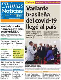 Portada de Últimas Noticias (Venezuela)