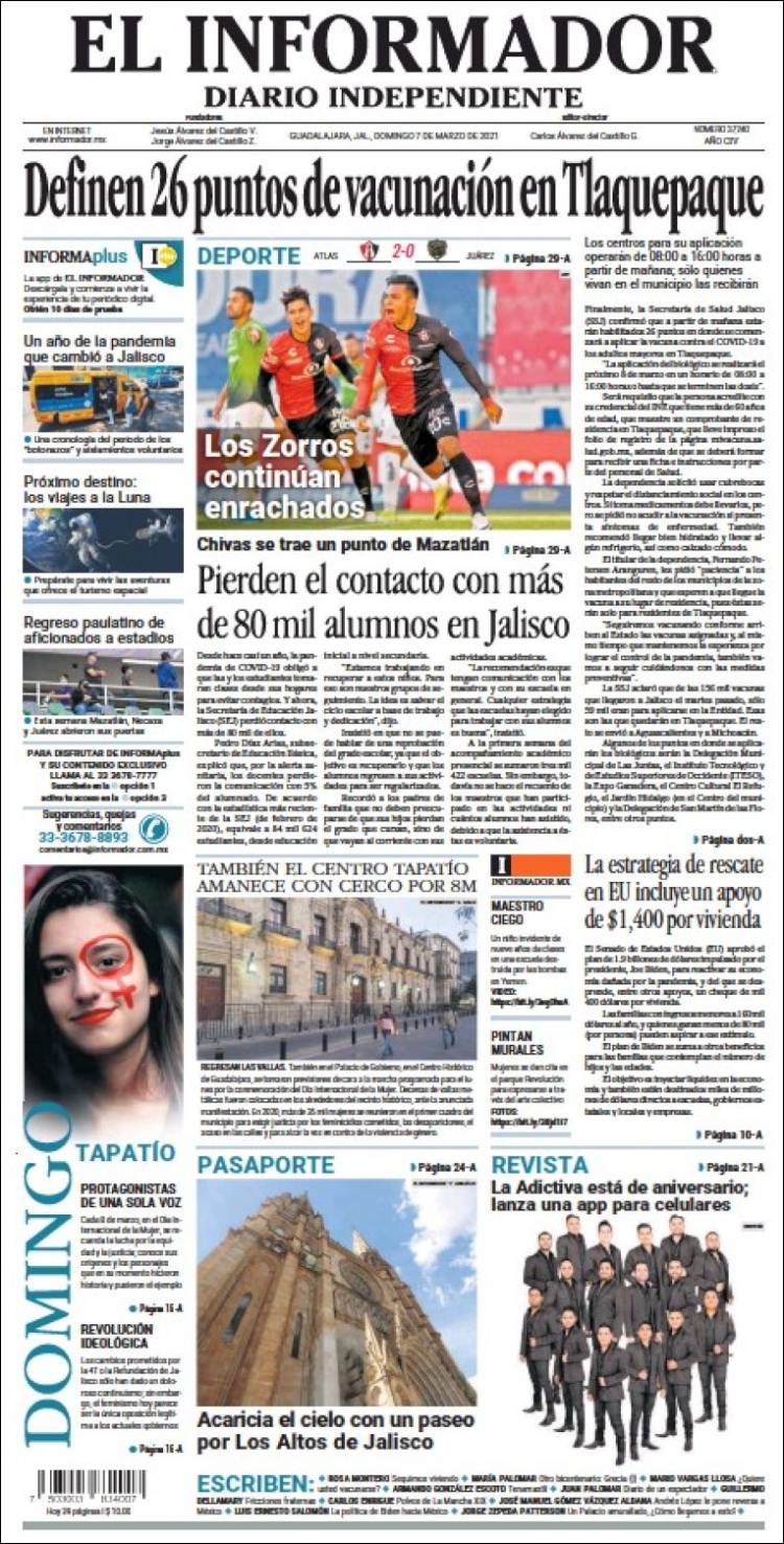 Portada de El Informador (México)