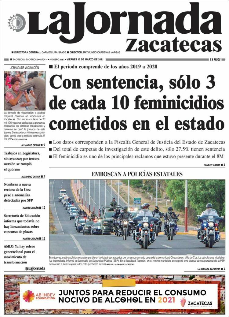Portada de Jornada de Zacatecas (México)