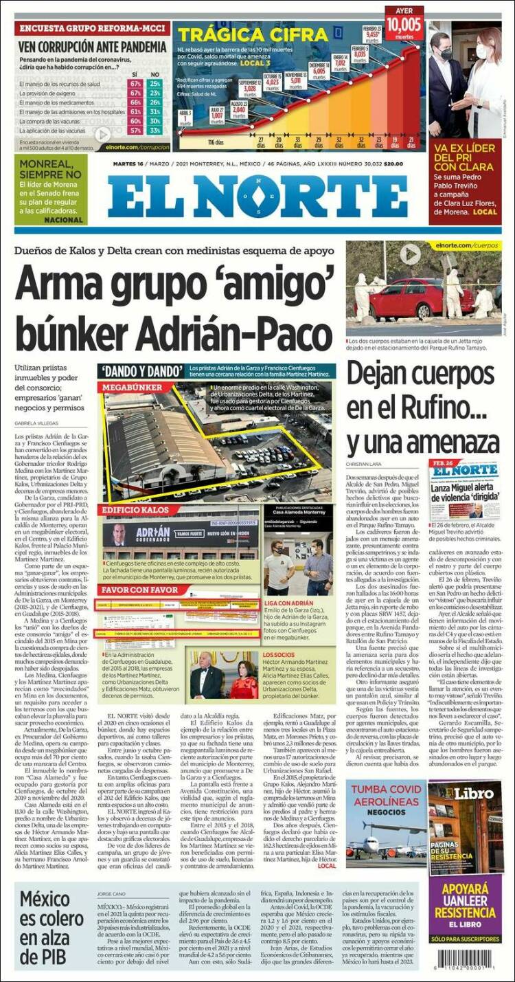 Portada de El Norte (México)