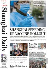 Portada de Shanghai Daily (China)