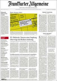 Portada de Frankfurter Allgemeine (Alemania)