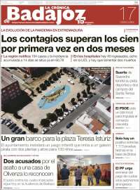 Portada de La Crónica de Badajoz (España)