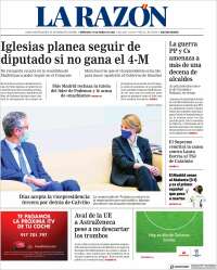 Portada de La Razón (España)