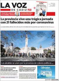 Portada de La Voz de Cádiz (España)