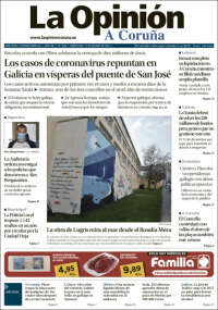 Portada de La Opinión de A Coruña (España)