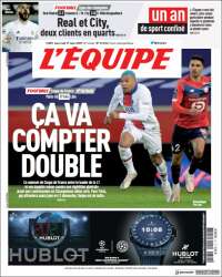 Portada de L'Equipe (Francia)