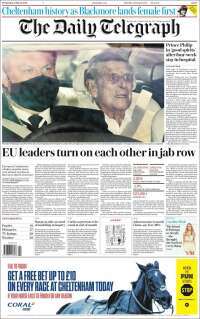 Portada de Daily Telegraph (Reino Unido)