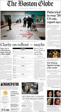 Portada de Boston Globe (USA)