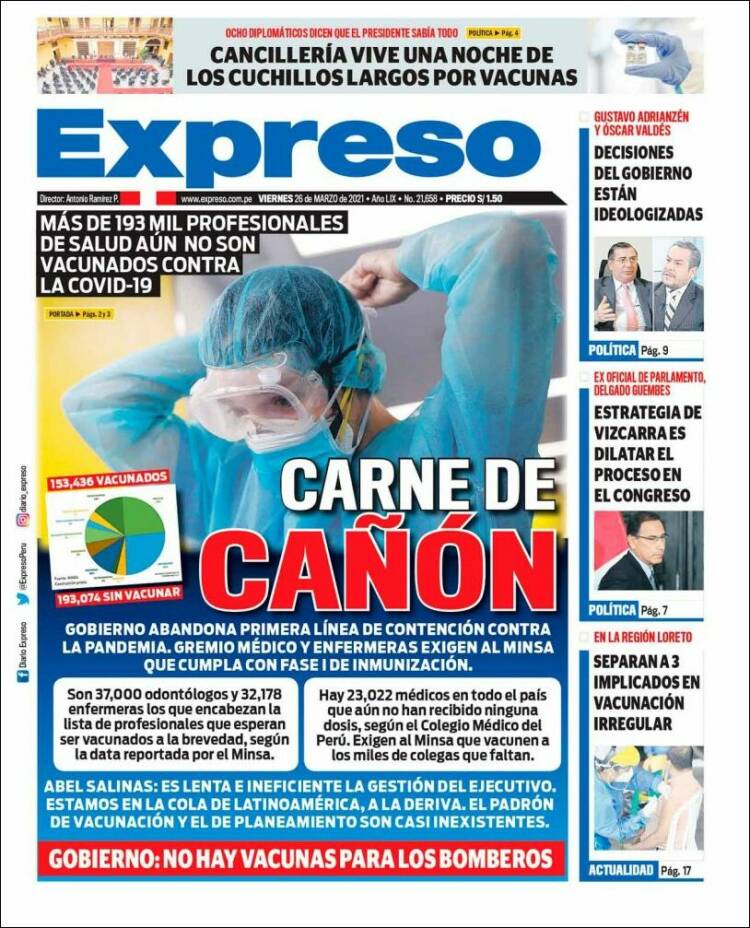 Portada de Expreso (Perú)