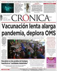 Portada de La Crónica de Hoy (México)