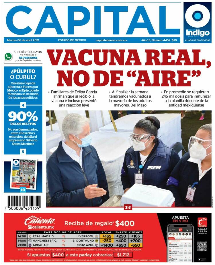 Portada de Capital México (México)