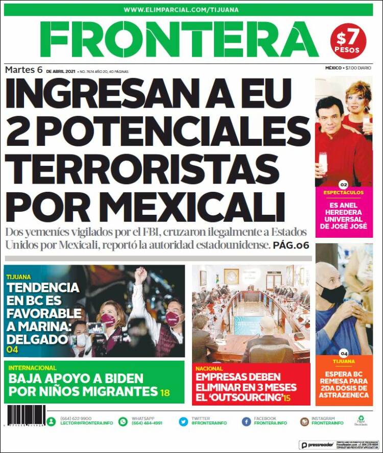 Portada de Frontera (México)