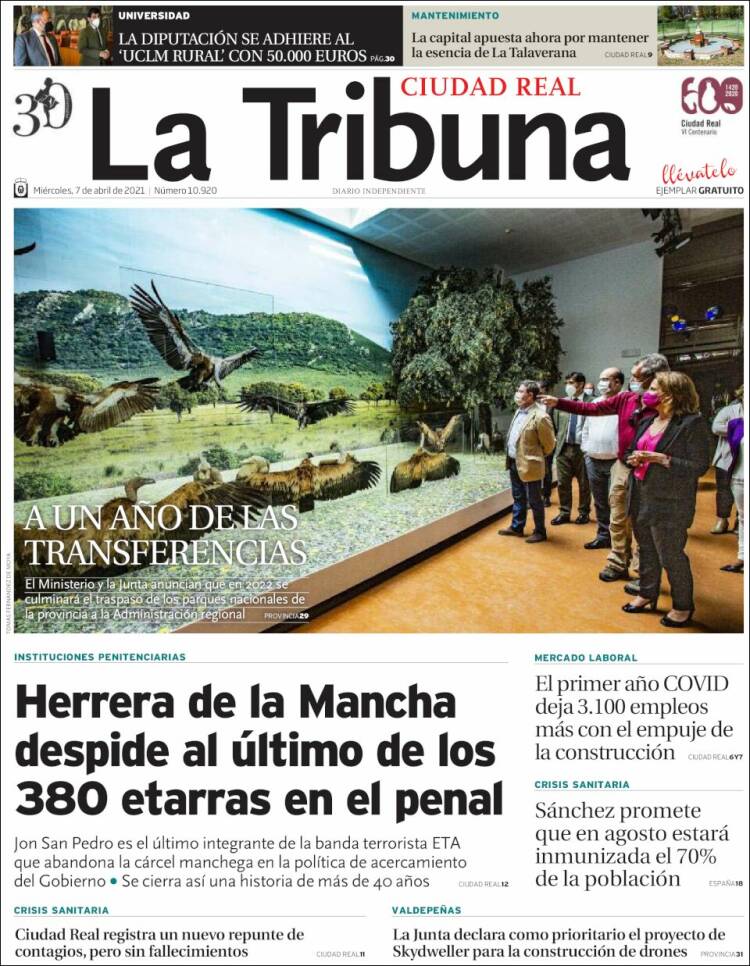 Portada de La Tribuna de Ciudad Real (España)