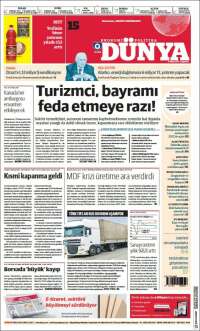 Portada de Dünya (Turquía)