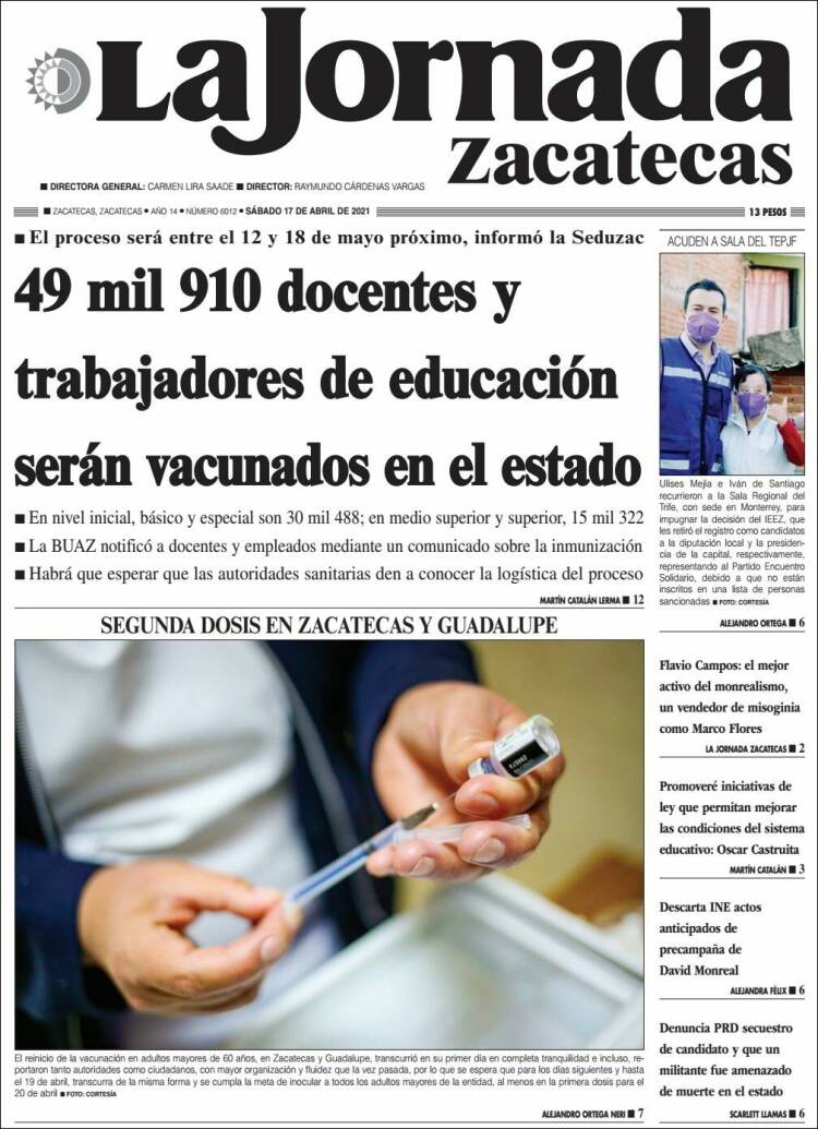 Portada de Jornada de Zacatecas (México)